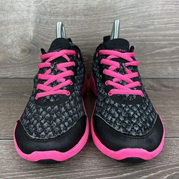 Vionic 335Python Women's Sz 7M Black Pink Low Top Lace Up Walking Sneakers - Picture 2 of 10
